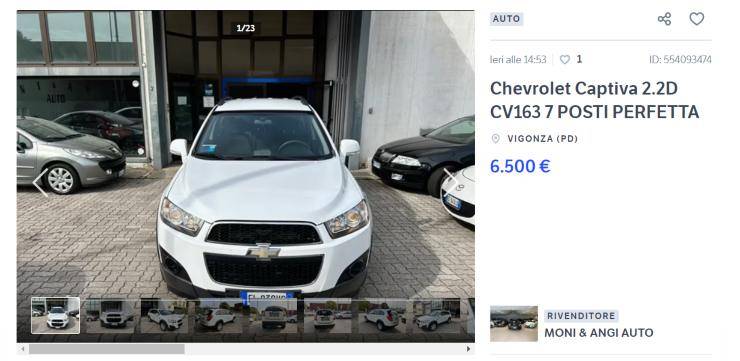 Chevrolet Captiva auto offerta prezzo costo 