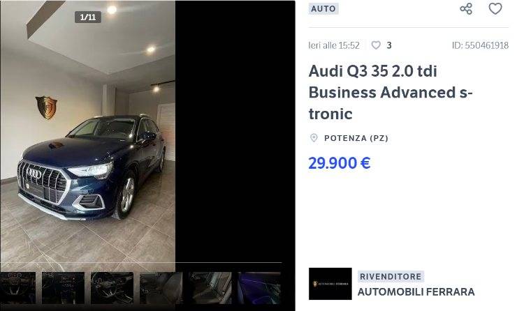 Audi Q3 usata costo