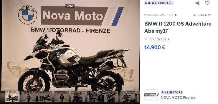 BMW R 1200 GS Adventure prezzo offerta