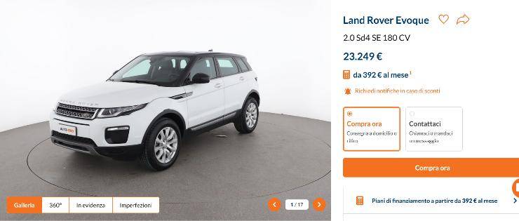 Land Rover Evoque offerta