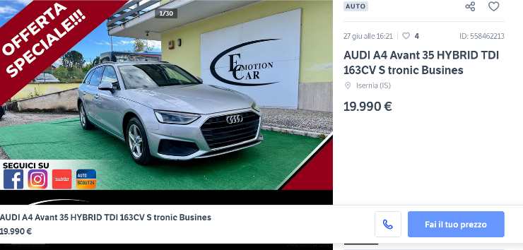 Audi A4 Avant prezzo caratteristiche