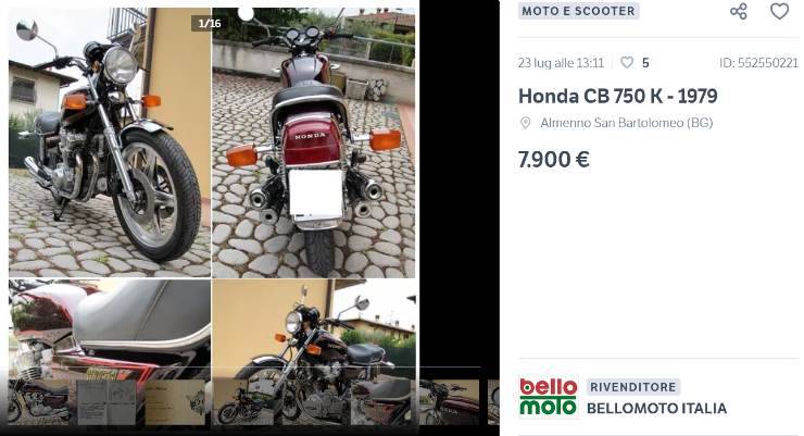 Honda CB 750 K prezzo e dettagli