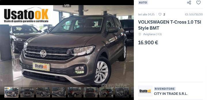 Volkswagen T-Cross crolla il prezzo