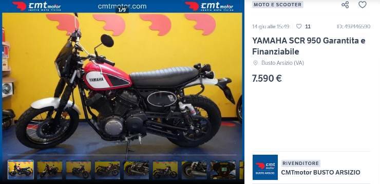 Yamaha SCR 950 prezzo dettagli