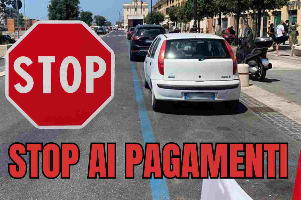 strisce blu stop pagamenti