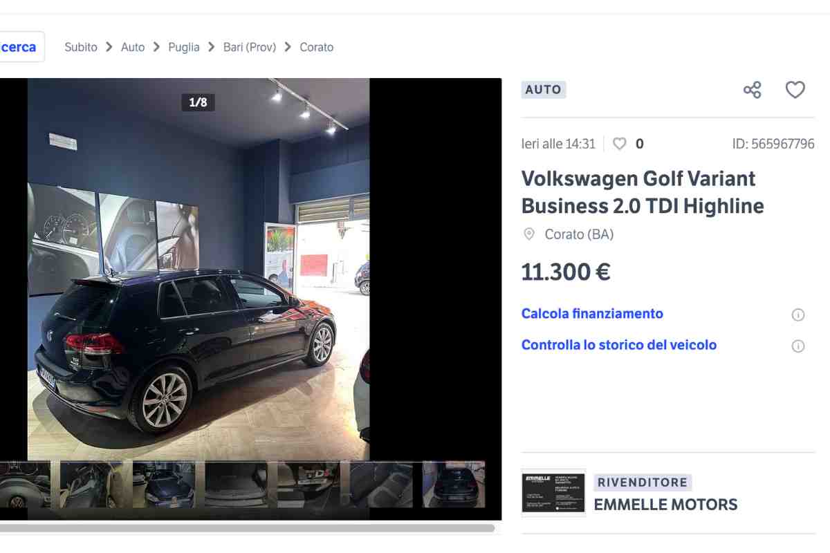 Volkswagen Golf al prezzo di un maxiscooter