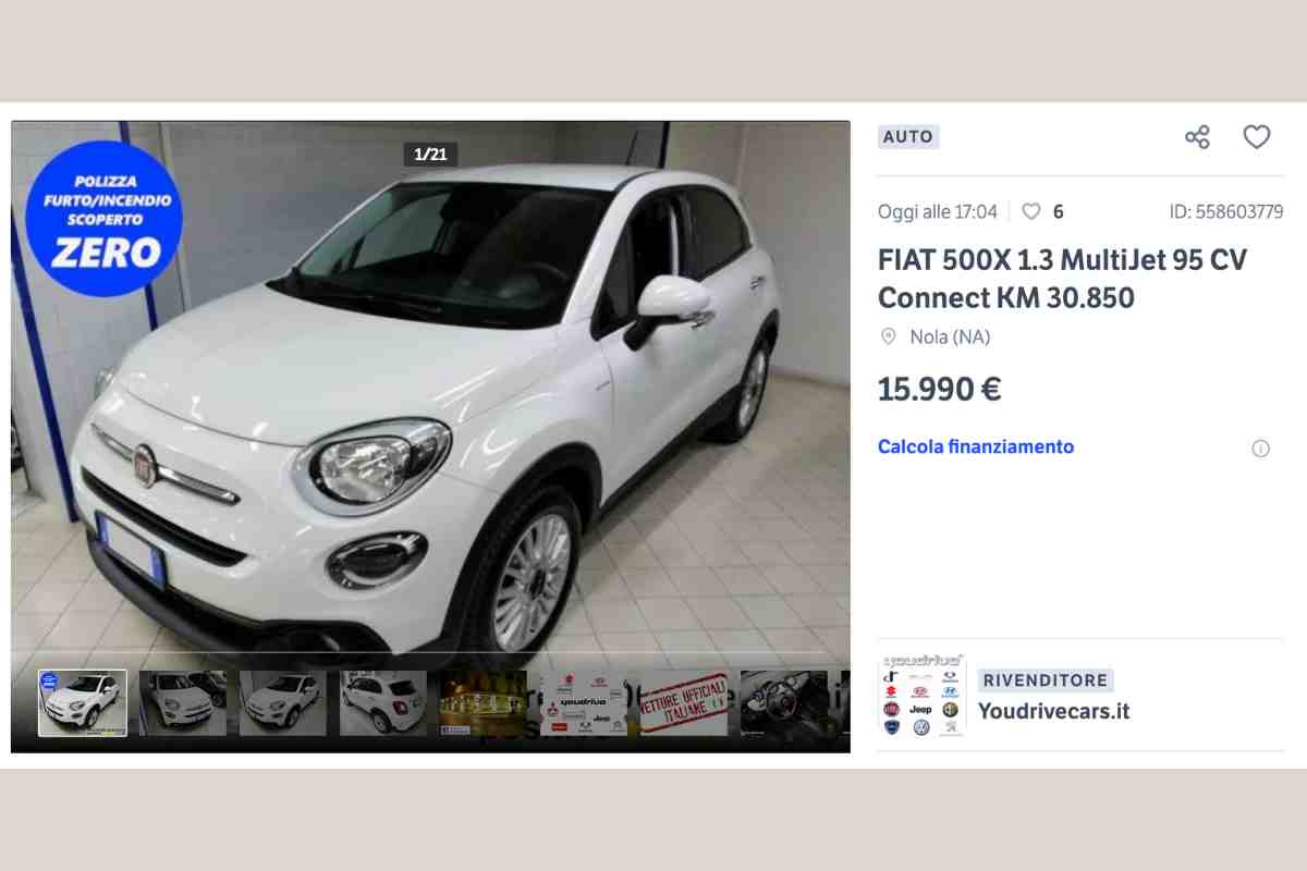 Fiat 500X a meno di 15mila euro