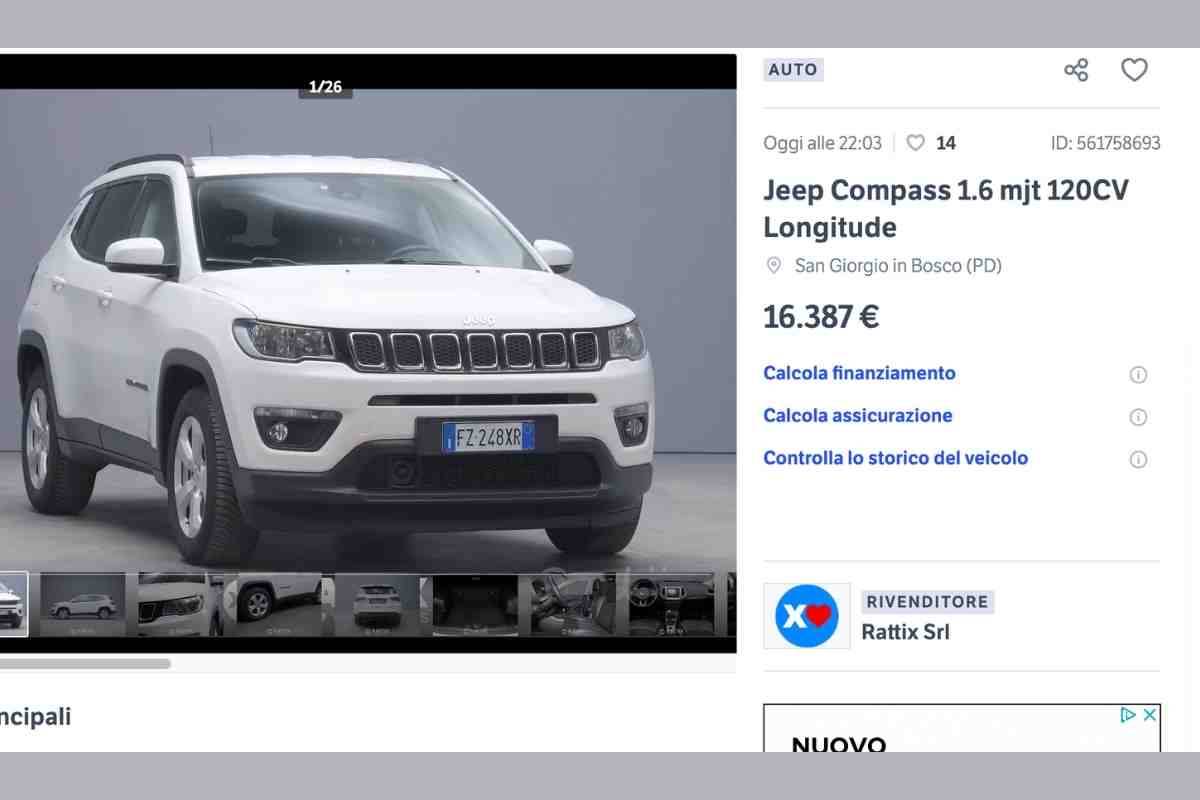 Jeep Compass al prezzo di una Panda 