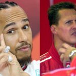 Primo piano di Lewis Hamilton e Michael Schumacher