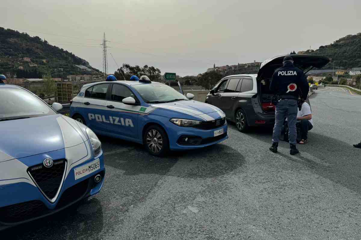 Un posto di blocco della polizia