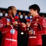 Hamilton e Leclerc con la divisa Ferrari