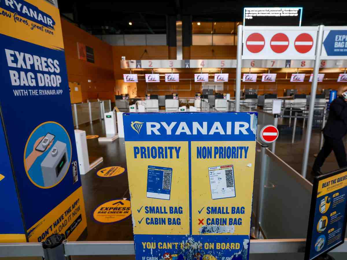 Un ingresso al gate di Ryanair