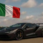 Una hypercar con la bandiera italiana