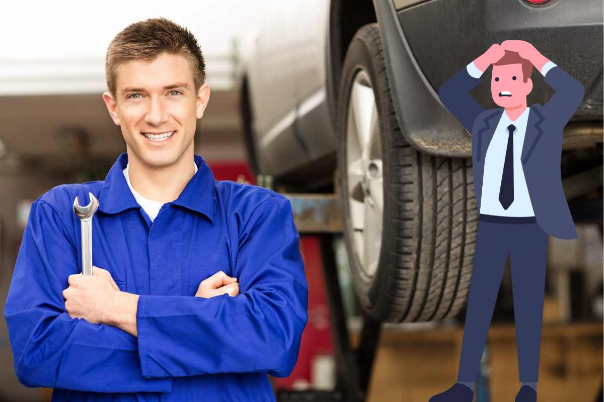 Meccanico al lavoro
