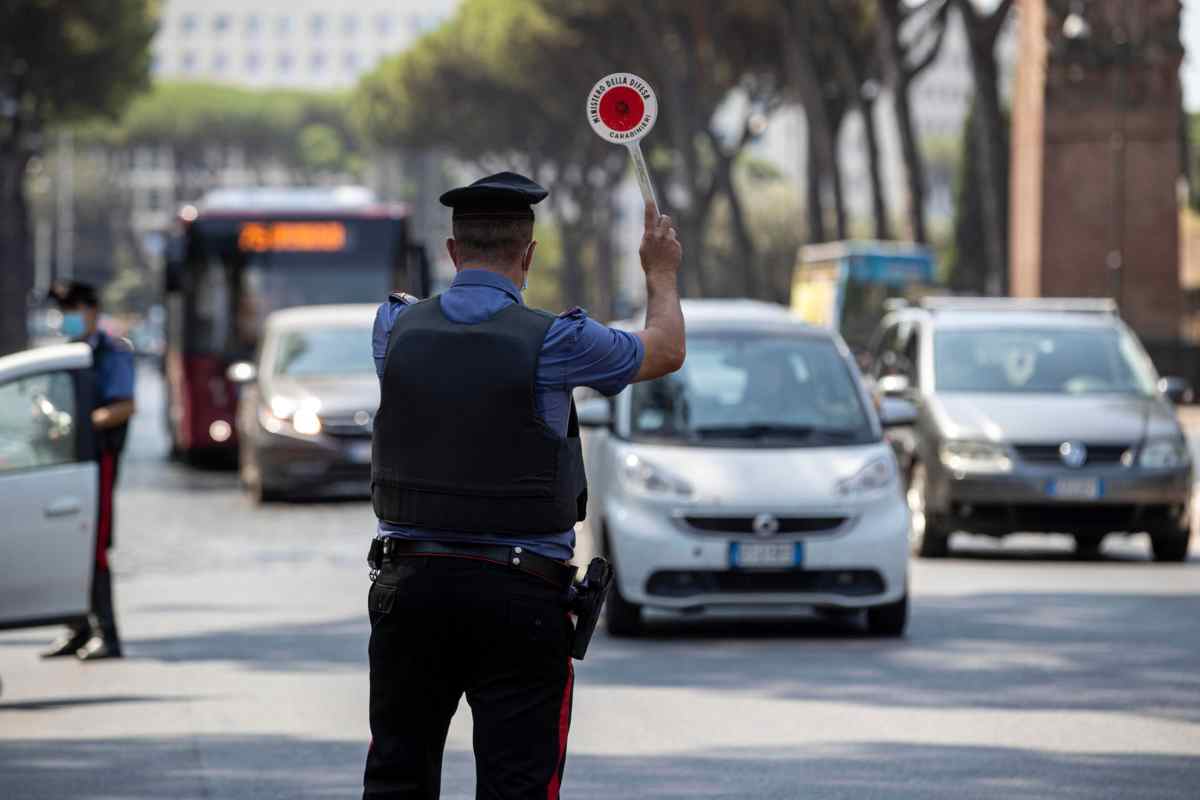 Posto di blocco dei carabinieri