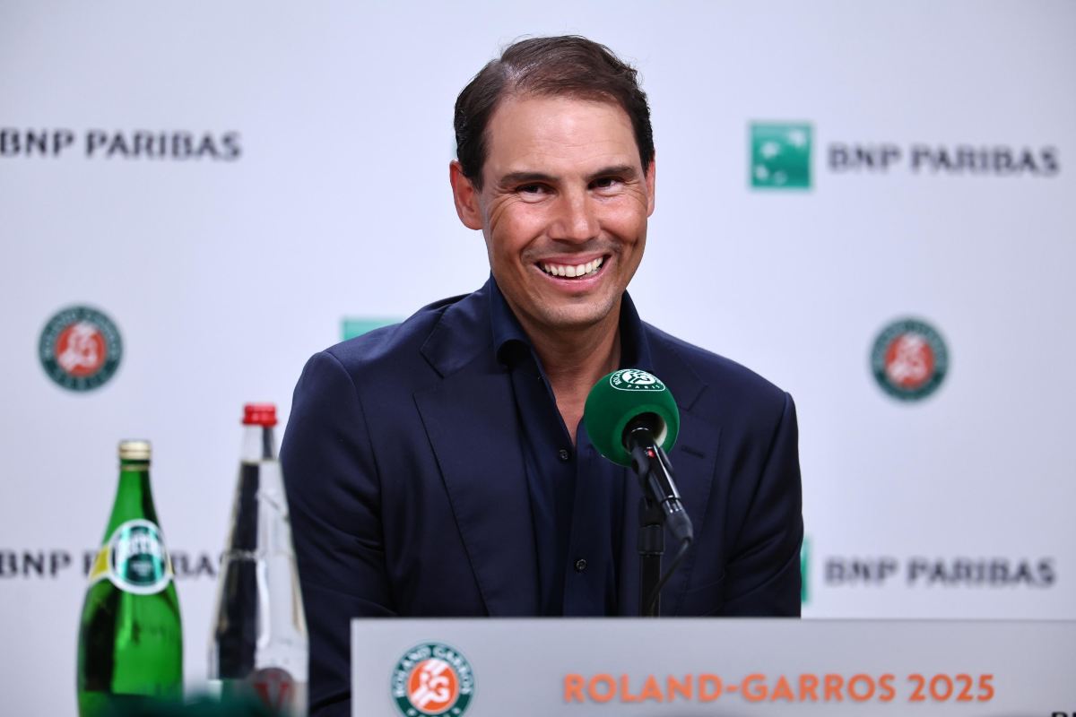 Nadal sorridente in conferenza stampa