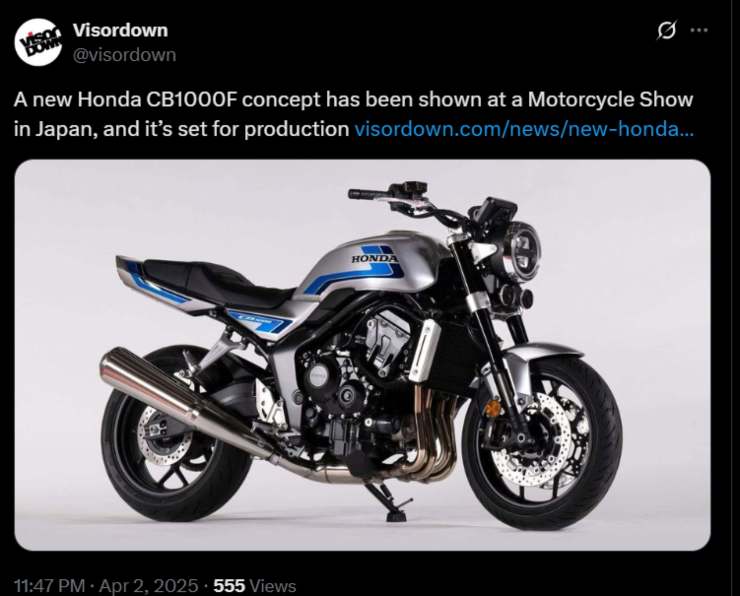 Honda CB1000F novità moto vintage ritorno