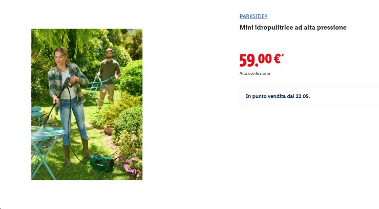 Idropulitrice Lidl occasione novità autolavaggio