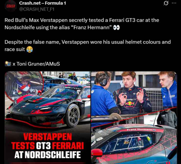 Verstappen Ferrari GT3 novità guida