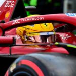 Lewis Hamilton al volante della Ferrari
