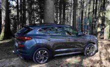 Un SUV all'interno del bosco