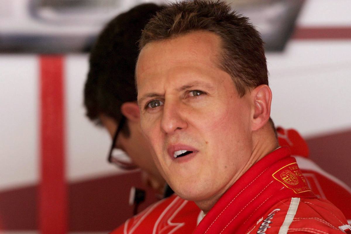 Michael Schumacher con lo sguardo contrariato