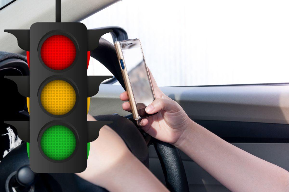 Telefono auto semaforo multa