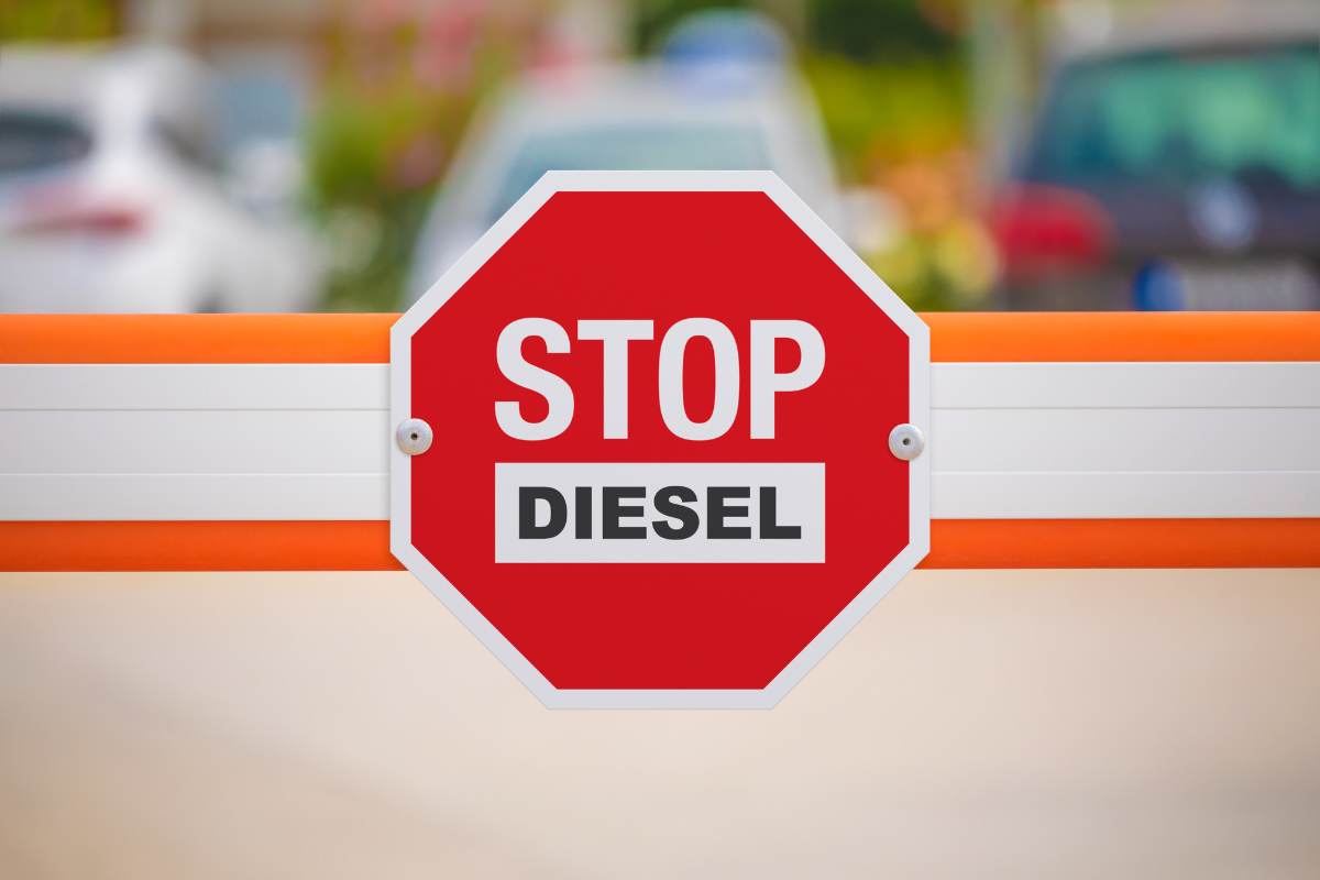 Cartello di stop al diesel