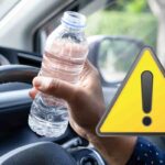 Bottiglia auto caldo fiamme