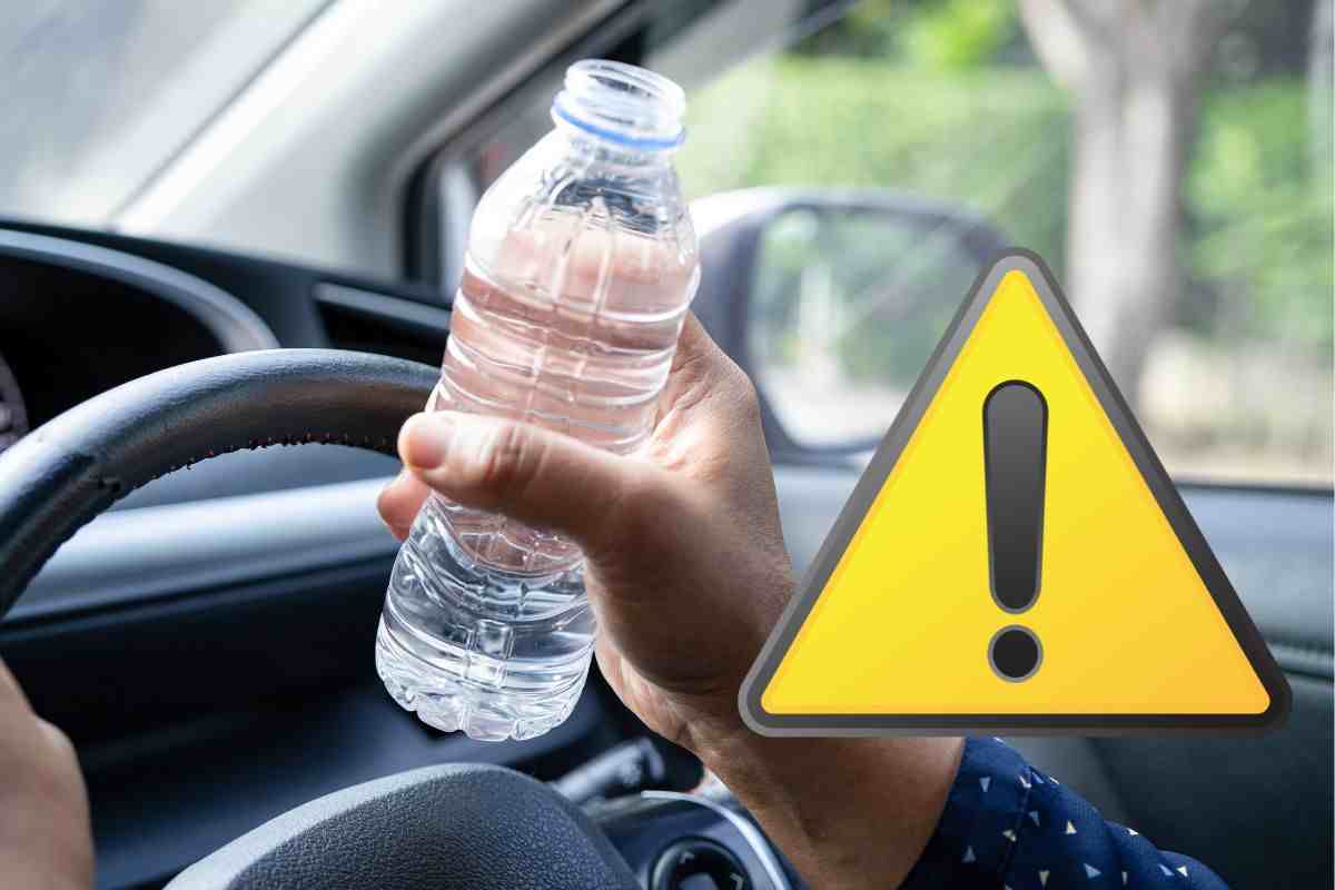 Bottiglia auto caldo fiamme