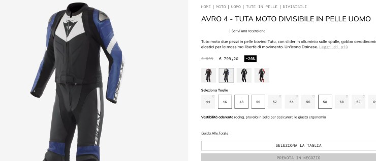 Dainese flop vendita colosso