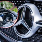 mercedes logo cofano auto