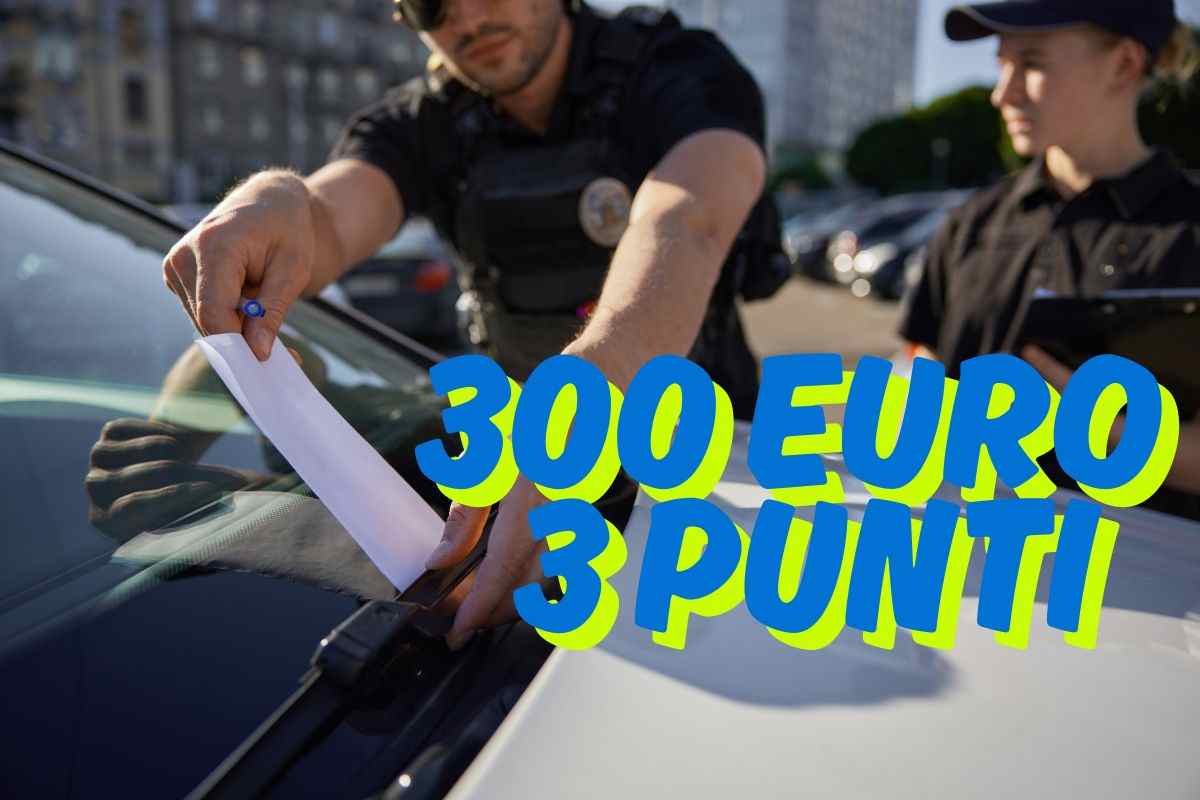 Bici auto multa 300 euro patente