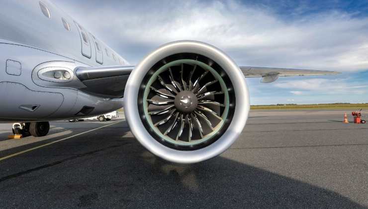 Il motore di un aereo