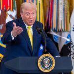 Donald Trump durante un discorso
