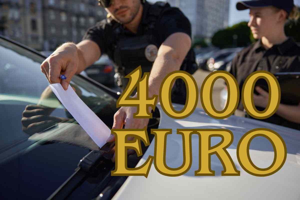Auto novità 4000 euro multa