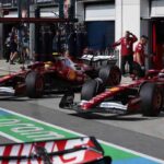 Leclerc e Hamilton nei box