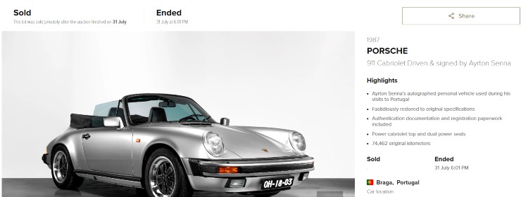 Porsche 911 asta Senna