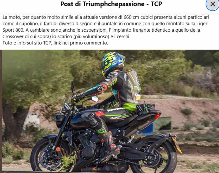 Moto Triumph Trident 800 novità