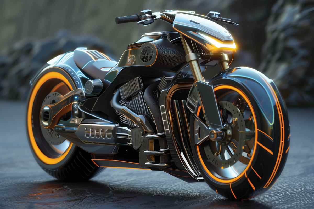 Una moto con design futuristico