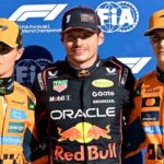 Verstappen Norris e Piastri sul podio